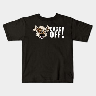 Karate Dog Back Off (Side Text in white) Kids T-Shirt